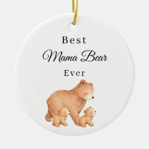 Beste Mama Bärin überhaupt Foto Keramik Ornament