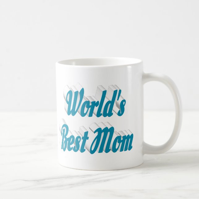 Beste Mama Blau Halbtext Kaffeetasse (Rechts)