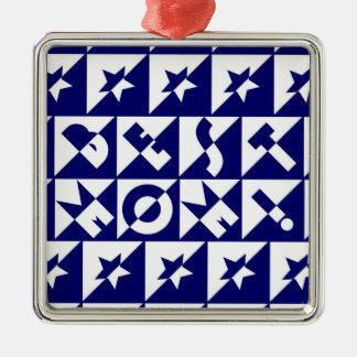 Beste Mama Blau mit Weitem Muster Sterne Ornament Aus Metall