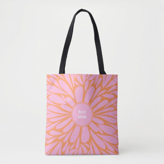 Beste Mama blühend plattiert pastellfarben orange  Tasche (Vorderseite)
