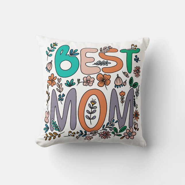 Beste Mama Blumenkissen Kissen (Vorderseite)
