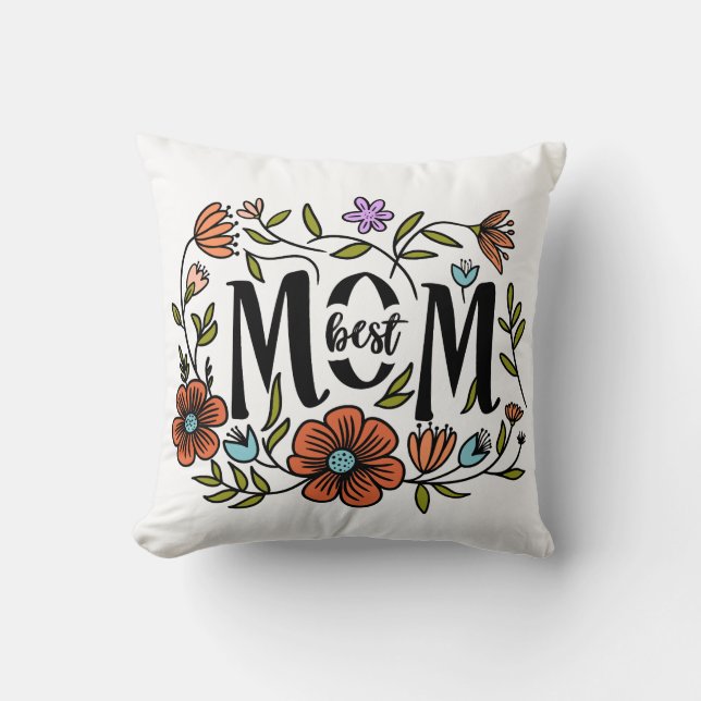 Beste Mama Blumenkissen Kissen (Vorderseite)