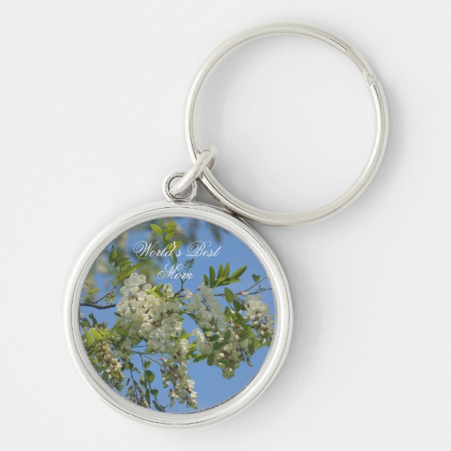 Beste Mama Blüten Blume Schlüsselanhänger (Vorne)