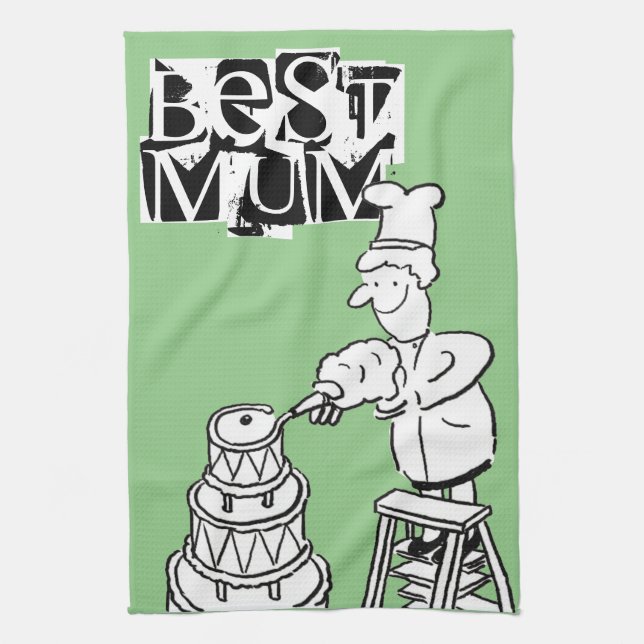 Beste Mama Cake Maker Cake Decoration Geschirrtuch (Vertikal)