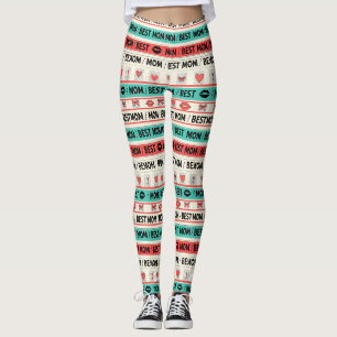 Beste-Mama-Comic-Herzen Retro-Grafik Leggings