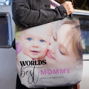 Beste Mama der Welt Individuelles Foto Personalisi Tasche