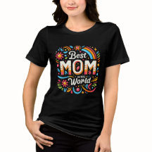 Beste Mama der Welt - Lebendige Blumen & Regenboge