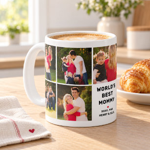 Beste Mama der Welt modernes Fotokollage Kaffeetasse