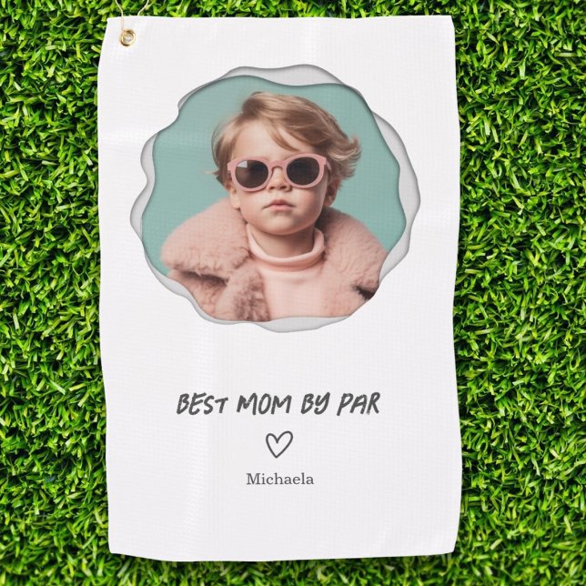 Beste Mama durch Par Custom Foto Mother Golfhandtuch (Von Creator hochgeladen)