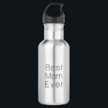 Beste Mama Eher schwarzer minimalistischer Text mo Edelstahlflasche<br><div class="desc">Beste Mama Ever schwarz minimalistischer Text moderne Edelstahl Wasserflasche. Großartiges Geschenk für m9m zum Muttertag oder zum Geburtstag</div>