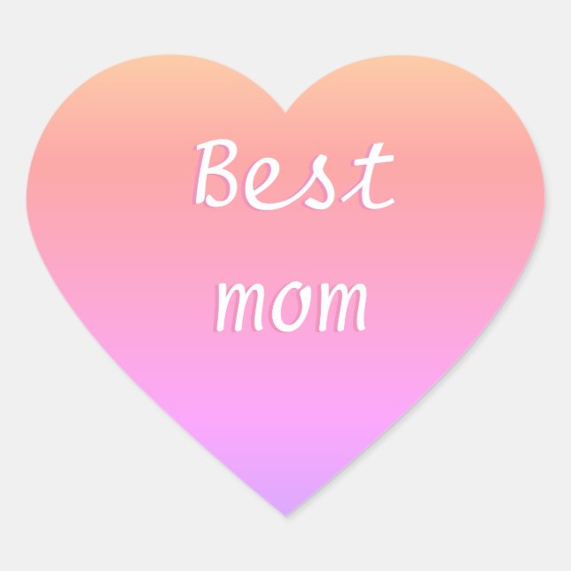 Beste Mama Emoji Herz-Aufkleber (Vorderseite)