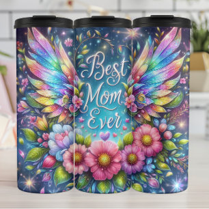 Beste Mama: Engel Wings, Blumentribut Thermosbecher