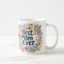 Beste Mama Ever floral Muttertagskaffee Tasse 3