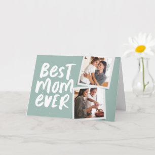 Beste Mama ever trendige Fotos in Salbeigrün zum M Karte