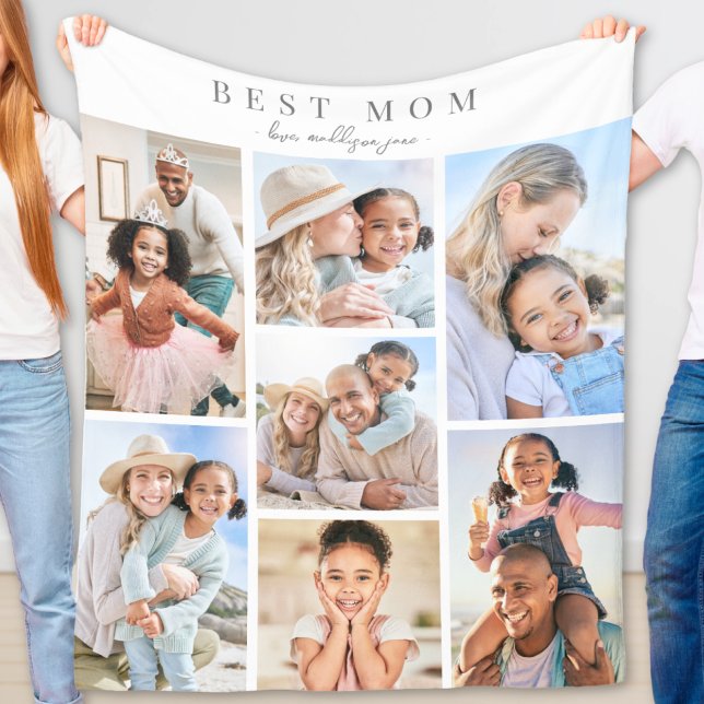 Beste Mama Foto-Collage Fleecedecke (Best Mom Photo Collage Fleece Blanket )
