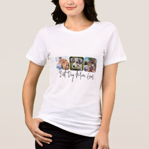 Beste Mama für Hunde - Benutzerdefinierte 3-Foto C Tri-Blend Shirt