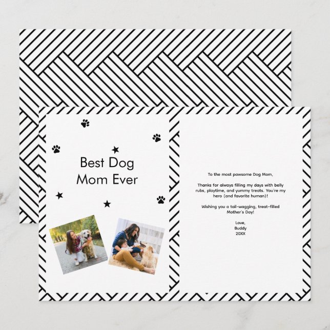 Beste Mama für Hunde Einladung (Vorne/Hinten)