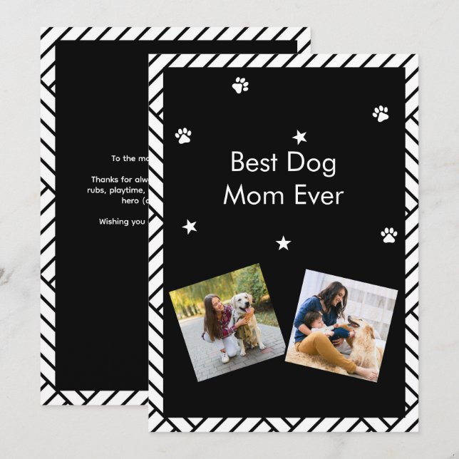 Beste Mama für Hunde Einladung (Vorne/Hinten)