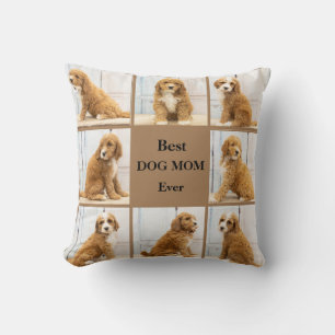 Beste Mama für Hunde Foto Collage braun Kissen
