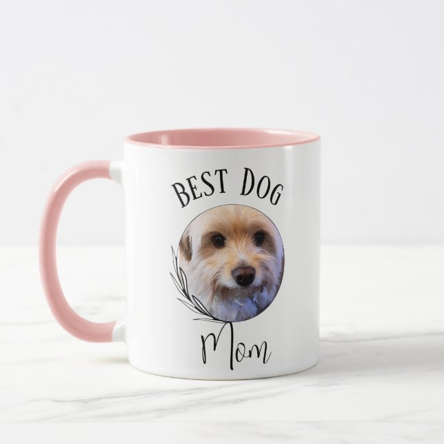 Beste Mama für Hunde - Individuelles Foto Zwei-Ton Tasse (Links)