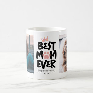 Beste Mama für Hunde je 2 Foto Pawprint Kaffeetasse