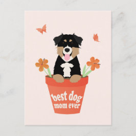 Beste Mama für Hunde je Australian Shepherd Blume Postkarte