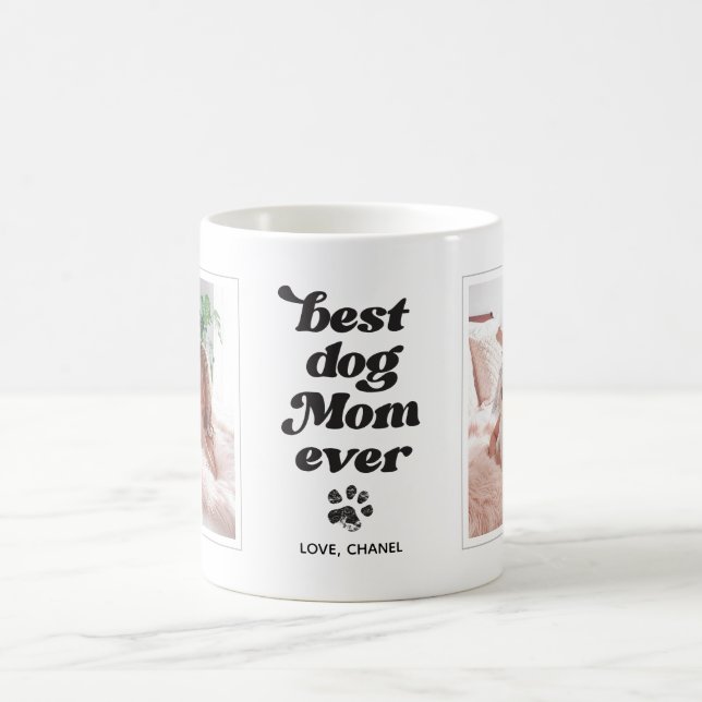 Beste Mama für Hunde je benutzerdefiniertes Foto u Kaffeetasse (Mittel)