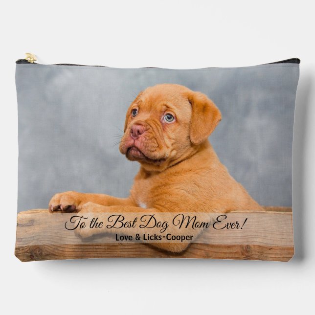 Beste Mama für Hunde je benutzerdefiniertes Foto u Zubehörtasche (Vorderseite)