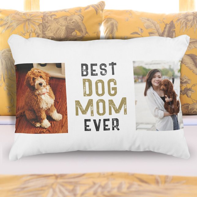 Beste Mama für Hunde je Besitzer 2 Fotos Dekokissen (Von Creator hochgeladen)