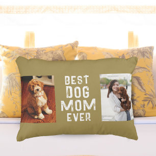 Beste Mama für Hunde je Besitzer 2 Fotos Dekokissen
