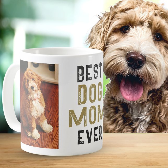 Beste Mama für Hunde je Besitzer 2 Fotos Kaffeetasse (Von Creator hochgeladen)