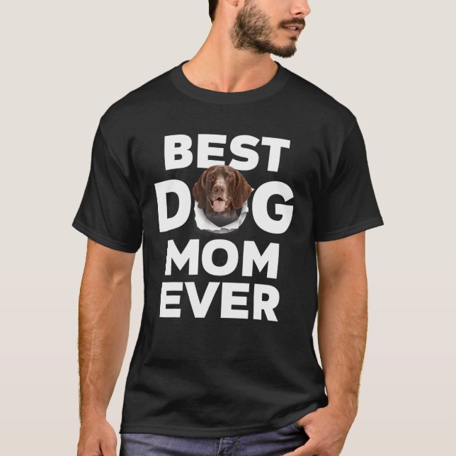 Beste Mama für Hunde je Deutsch Kurzzeitiger Zeige T-Shirt (Vorderseite)