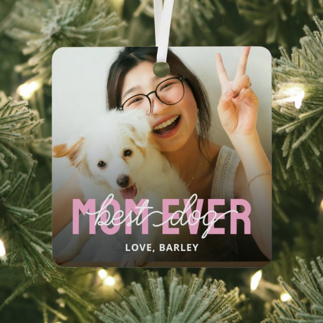 Beste Mama für Hunde je Foto Ornament Aus Metall (InSitu)