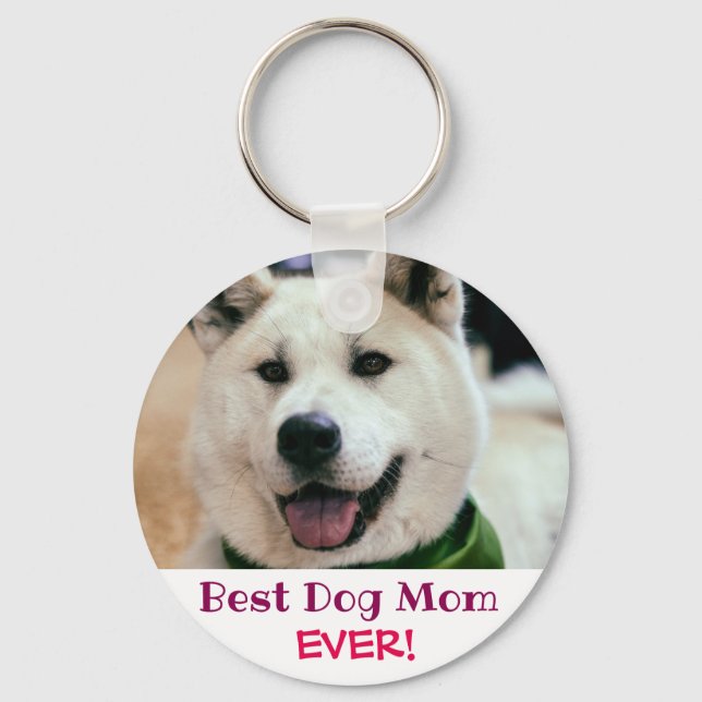 Beste Mama für Hunde je Foto Schlüsselanhänger (Vorderseite)