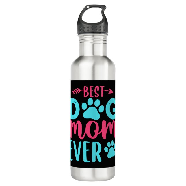 Beste Mama für Hunde je Mutter Edelstahlflasche (Vorderseite)