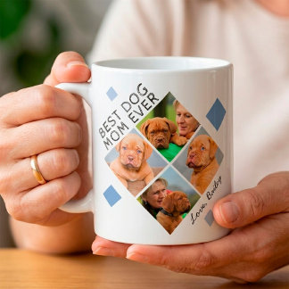 Beste Mama für Hunde je nach Fotocollage und Name Kaffeetasse