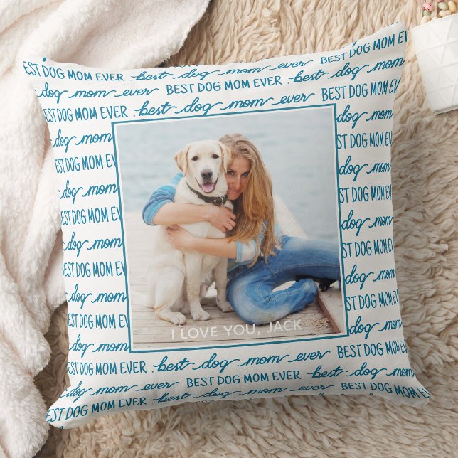 Beste Mama für Hunde je Personalisiert 2 Foto Kissen (Von Creator hochgeladen)