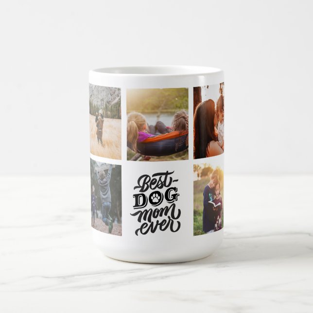 Beste Mama für Hunde je Personalisierte FotoCollag Kaffeetasse (Mittel)
