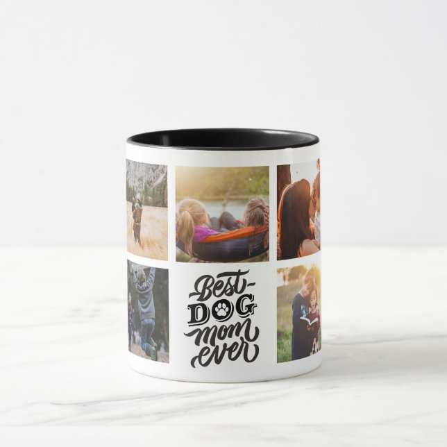 Beste Mama für Hunde je Personalisierte FotoCollag Tasse (Zentrum)