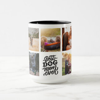 Beste Mama für Hunde je Personalisierte FotoCollag Tasse