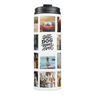 Beste Mama für Hunde je Personalisierte FotoCollag Thermosbecher