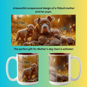 Beste Mama für Hunde je Pitbull Zweifarbige Tasse