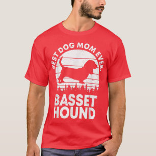 Beste Mama für Hunde je Retro Basset Hound Mutter T-Shirt