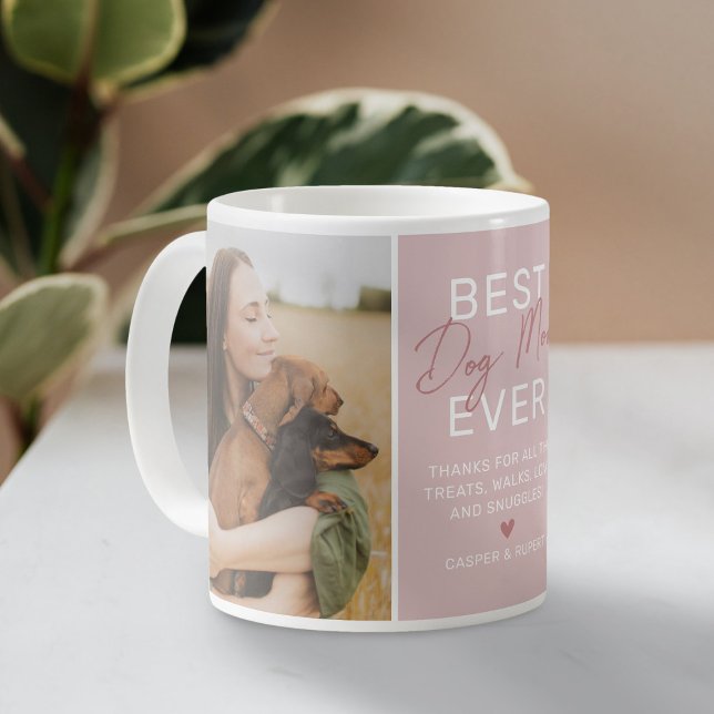 Beste Mama für Hunde je Rosa 2 Foto Kaffeetasse (Von Creator hochgeladen)