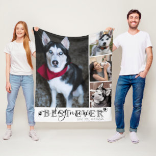 Beste Mama für Hunde je Script 4 Foto Collage Druc Fleecedecke