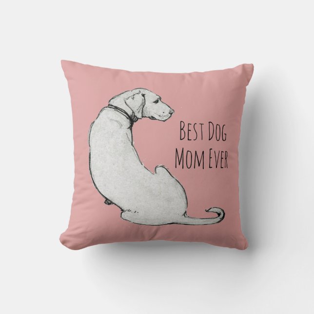 Beste Mama für Hunde Kunst Rosa Kissen (Vorderseite)
