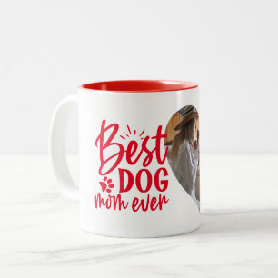 Beste Mama für Hunde Name Pet Foto Rot Zweifarbige Tasse