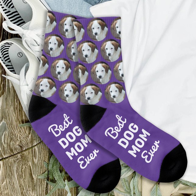 Beste Mama für Hunde Personalisiert Spaß Cooles Fo Socken (Von Creator hochgeladen)