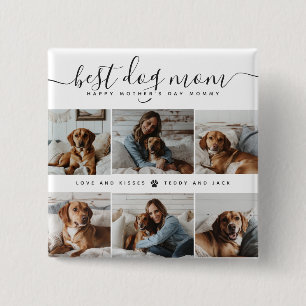 Beste Mama für Hunde: Personalisierter Foto Mutter Button