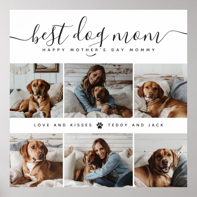 Beste Mama für Hunde: Personalisierter Foto Mutter Poster (Vorne)